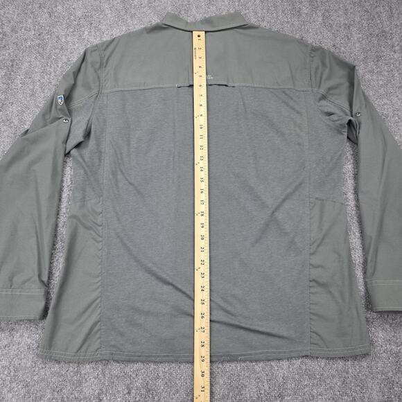 Kuhl Shirt Mens XL Gray Long Sleeve Button Up Vented Roll Tab Hiking Outdoor - Picture 7 of 16